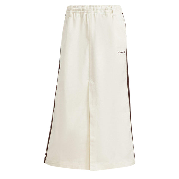 ADIDAS ORIGINALS COTTON TWILL MIDI SKIRT / OFF WHITE