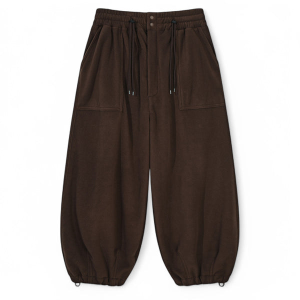 ANGLAN DOUBLE STRING FLEECE FATIGUE PANTS