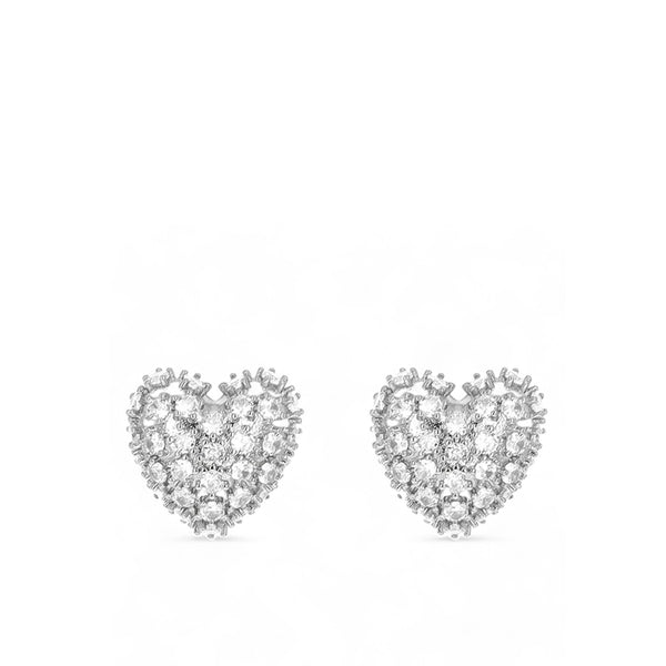 JUSTINE CLENQUET HEART CRYSTAL EARRINGS