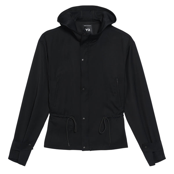 Y-3 RAYON TWILL HOODED TOP