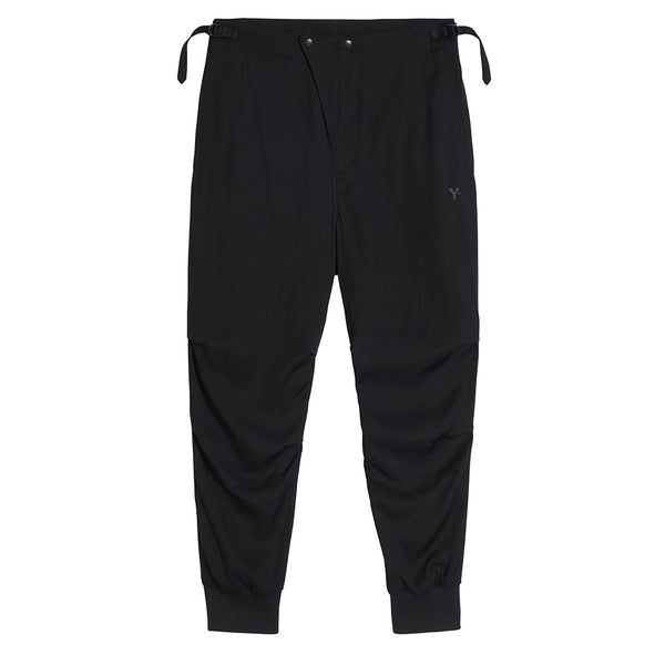 Y-3 RAYON TWILL ELASTICATED CUFF PANTS