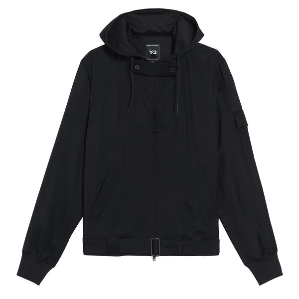 Y-3 RAYON TWILL HOODED TOP