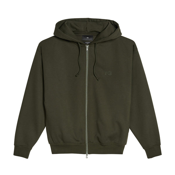 Y-3 BRUSHED TERRY ZIP HOODIE / OLIVE (UNISEX)