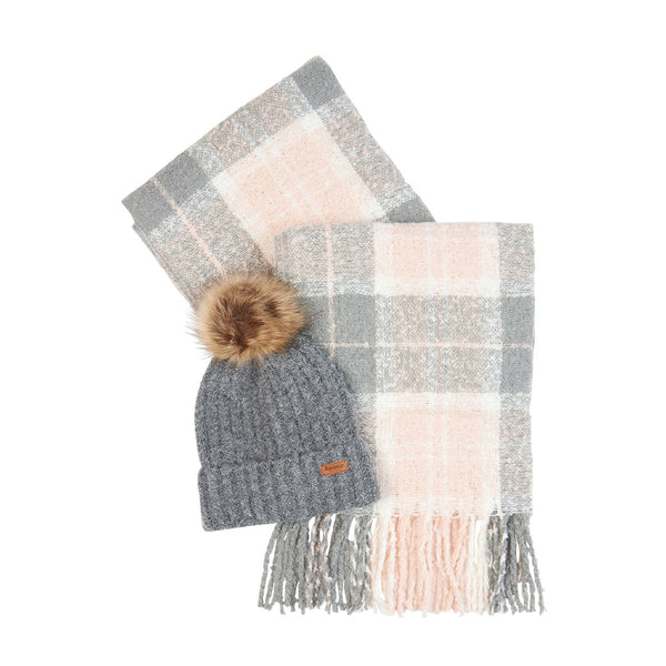 BARBOUR SALTBURN BEANIE & TARTAN SCARF