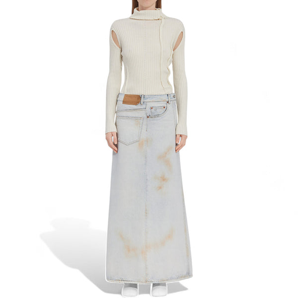 MM6 MAISON MARGIELA TWIST DENIM MAXI SKIRT