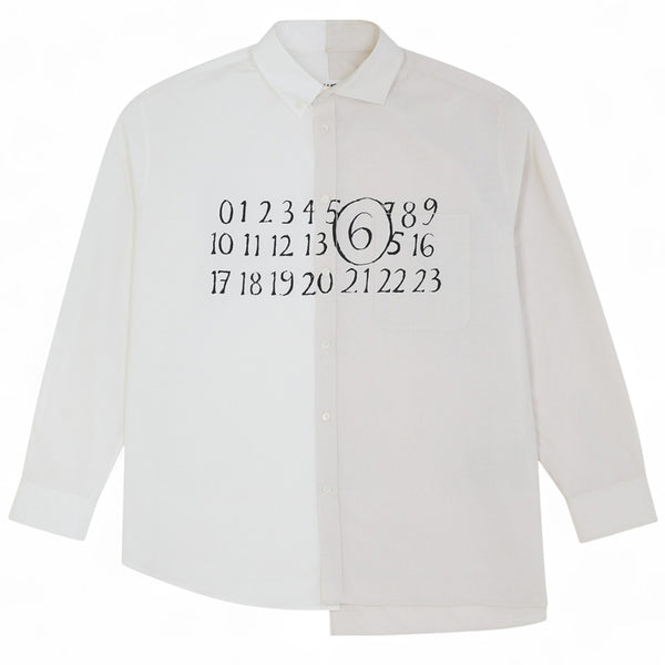 MM6 MAISON MARGIELA MEN'S NUMERIC ASYMMETRIC T-SHIRT