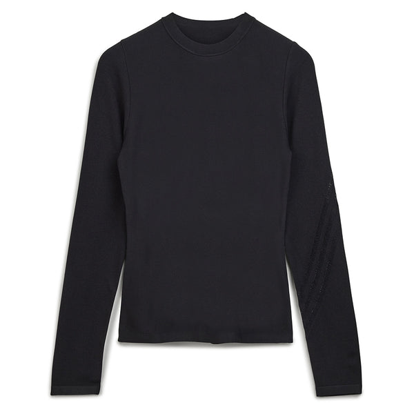 Y-3 FITTED 3-STRIPES LONG SLEEVE KNIT LONG-SLEEVE TOP