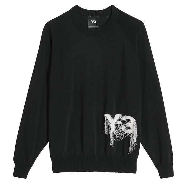 Y-3 LOGO KNIT CREW SWEATSHIRT