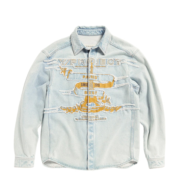 Y/PROJECT EVERGREEN PARIS' BEST PATCH DENIM SHIRT