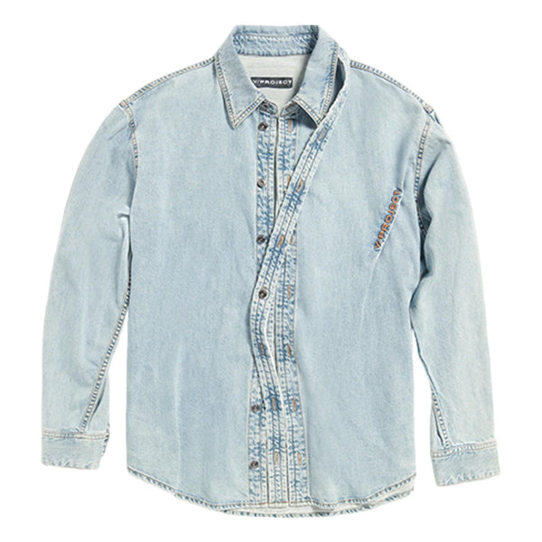 Y/PROJECT HOOK AND EYE DENIM SHIRT