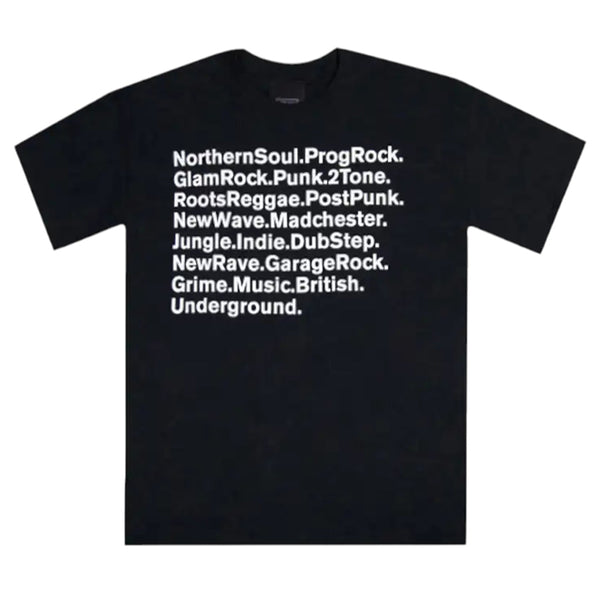 UNDERGROUND HALFMOON T-SHIRT - MUSIC-BRITISH - BLACK