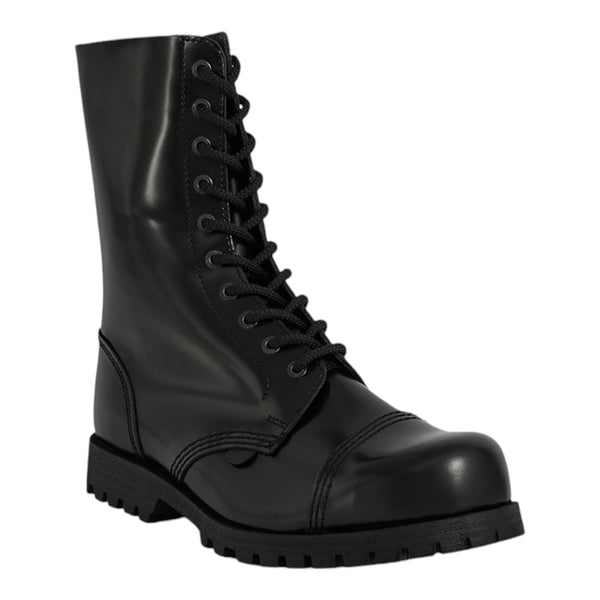 UNDERGROUND COMMANDO BOOTS ORIGINAL STEEL CAP - BLACK LEATHER