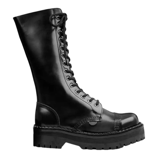 UNDERGROUND PLATFORM STEEL TOE RANGER BOOT - DOUBLE - SOLE - BLACK LEATHER