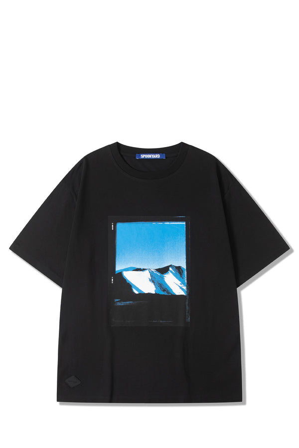 UNISEX COTTON CYANOTYPE MOUNTAIN TEE