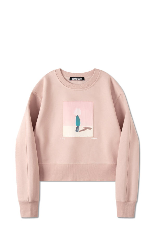 WOMENS ’ROSE’ PRINT CROP SWEATSHIRT