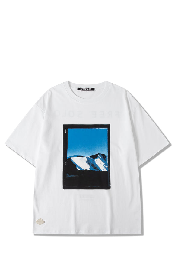 UNISEX COTTON CYANOTYPE MOUNTAIN TEE